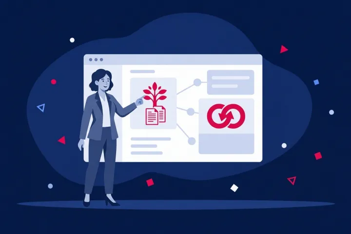 Una profesional presenta un esquema digital de gestión y crecimiento del talento