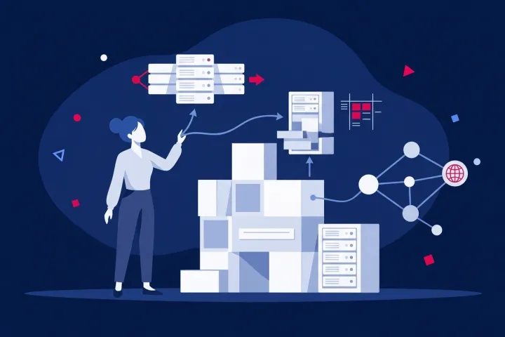 Profesional gestionando la arquitectura de servidores para escalar una aplicación web